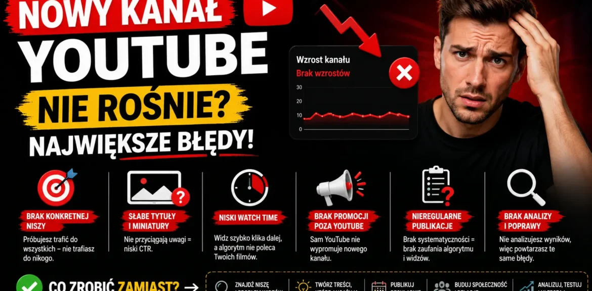 Nowy kanał YouTube nie rośnie – największe błędy