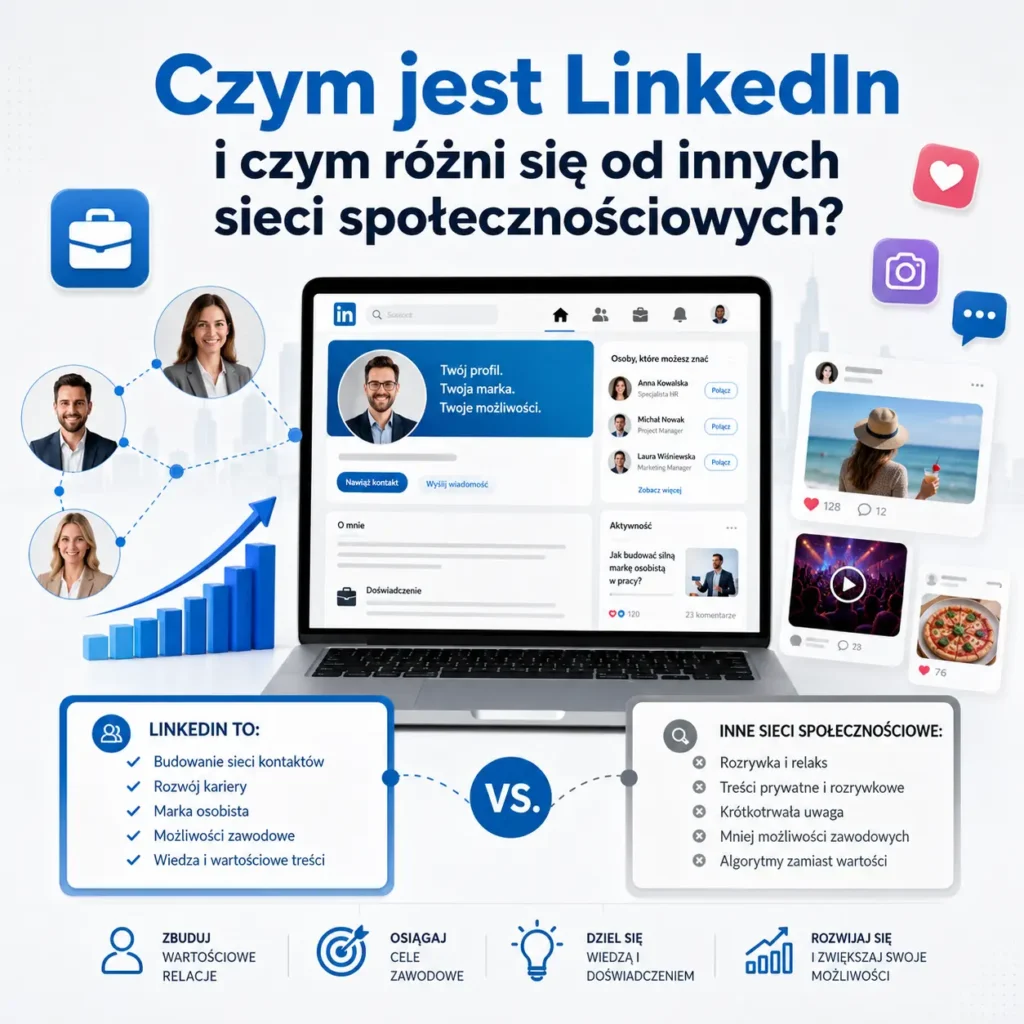 Czym jest LinkedIn i czym różni się od innych sieci społecznościowych